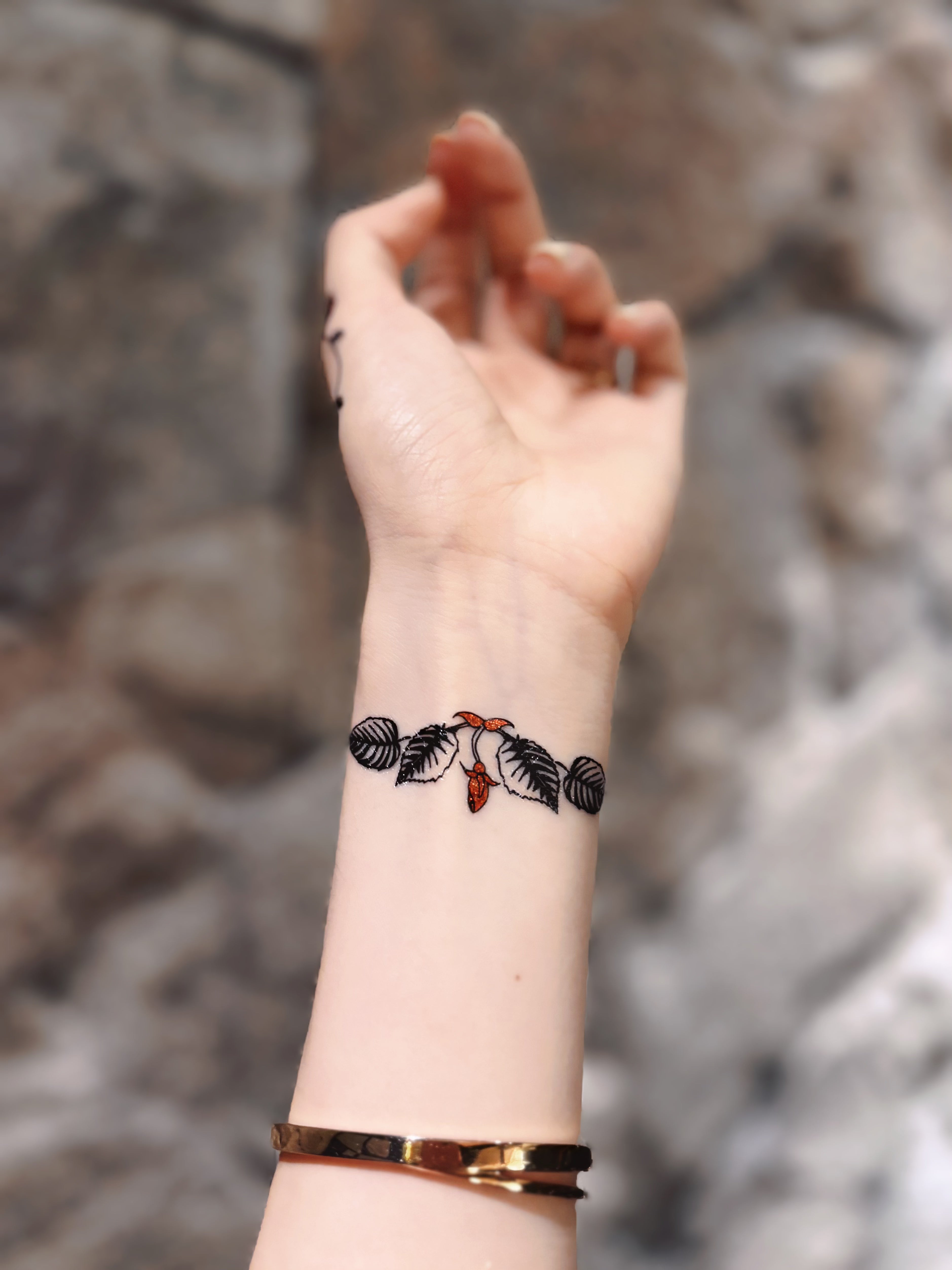 Rose Vine Henna Sticker | Elegant Temporary Tattoo