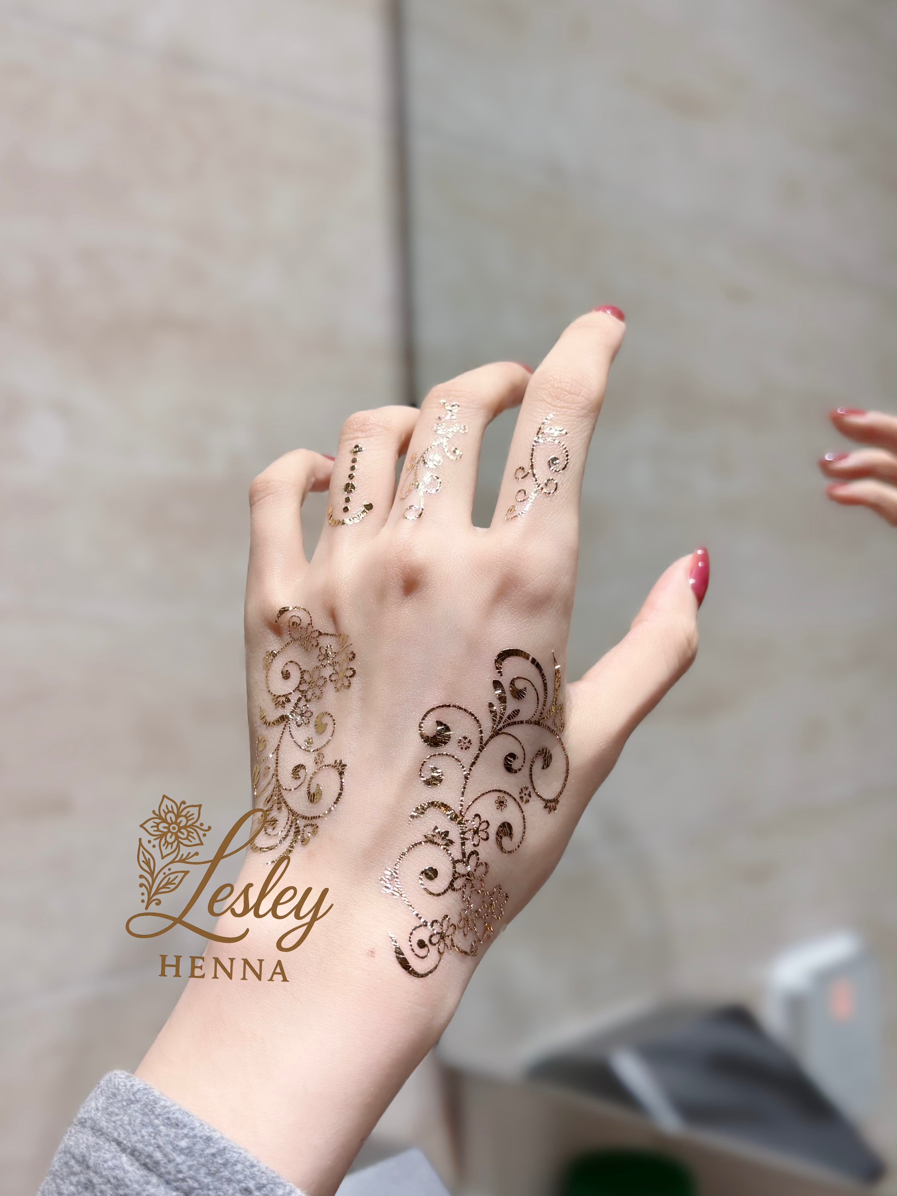 Vine Golden Henna Sticker | Elegant Temporary Tattoo