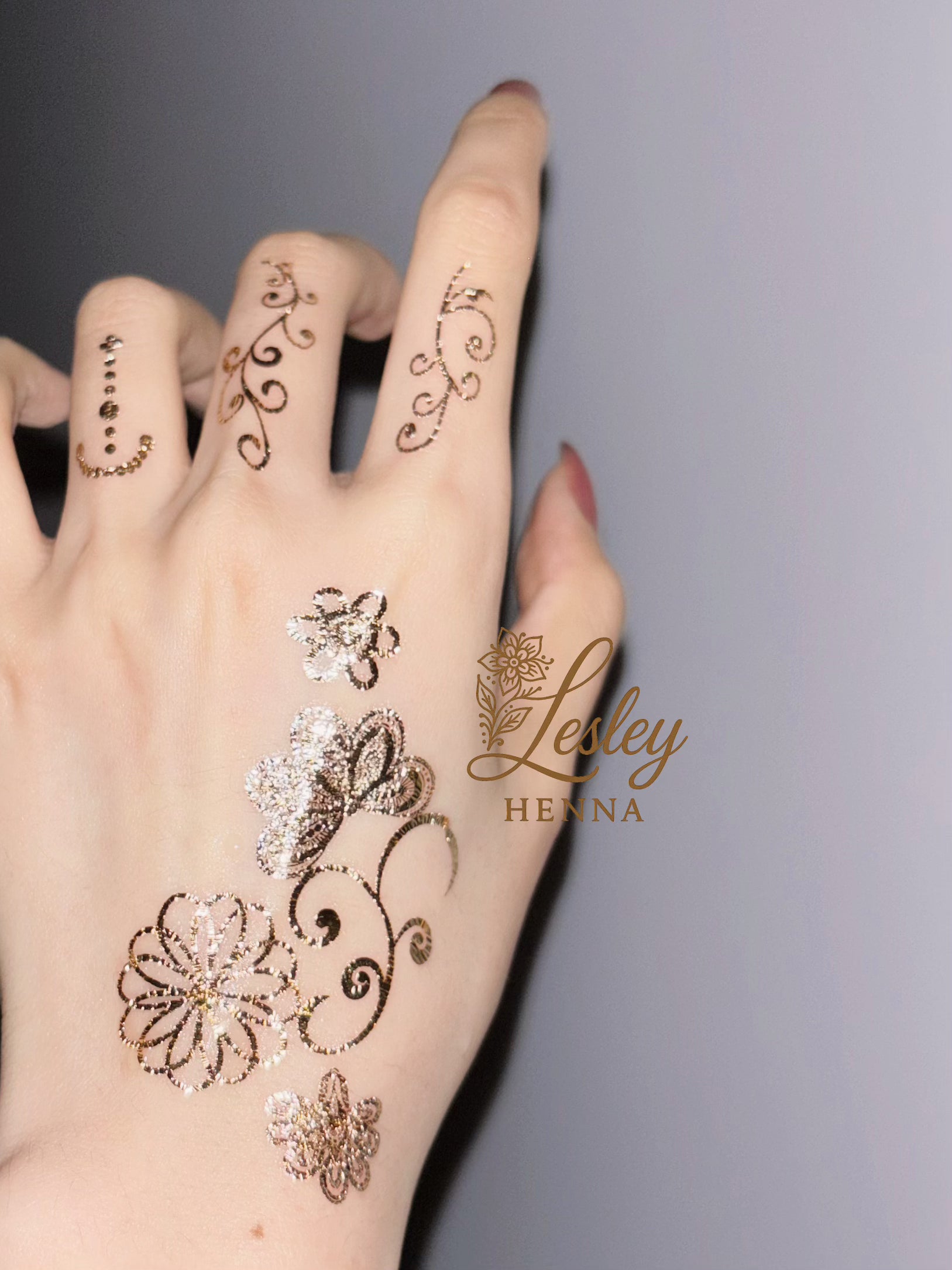 Vine Golden Henna Sticker | Elegant Temporary Tattoo