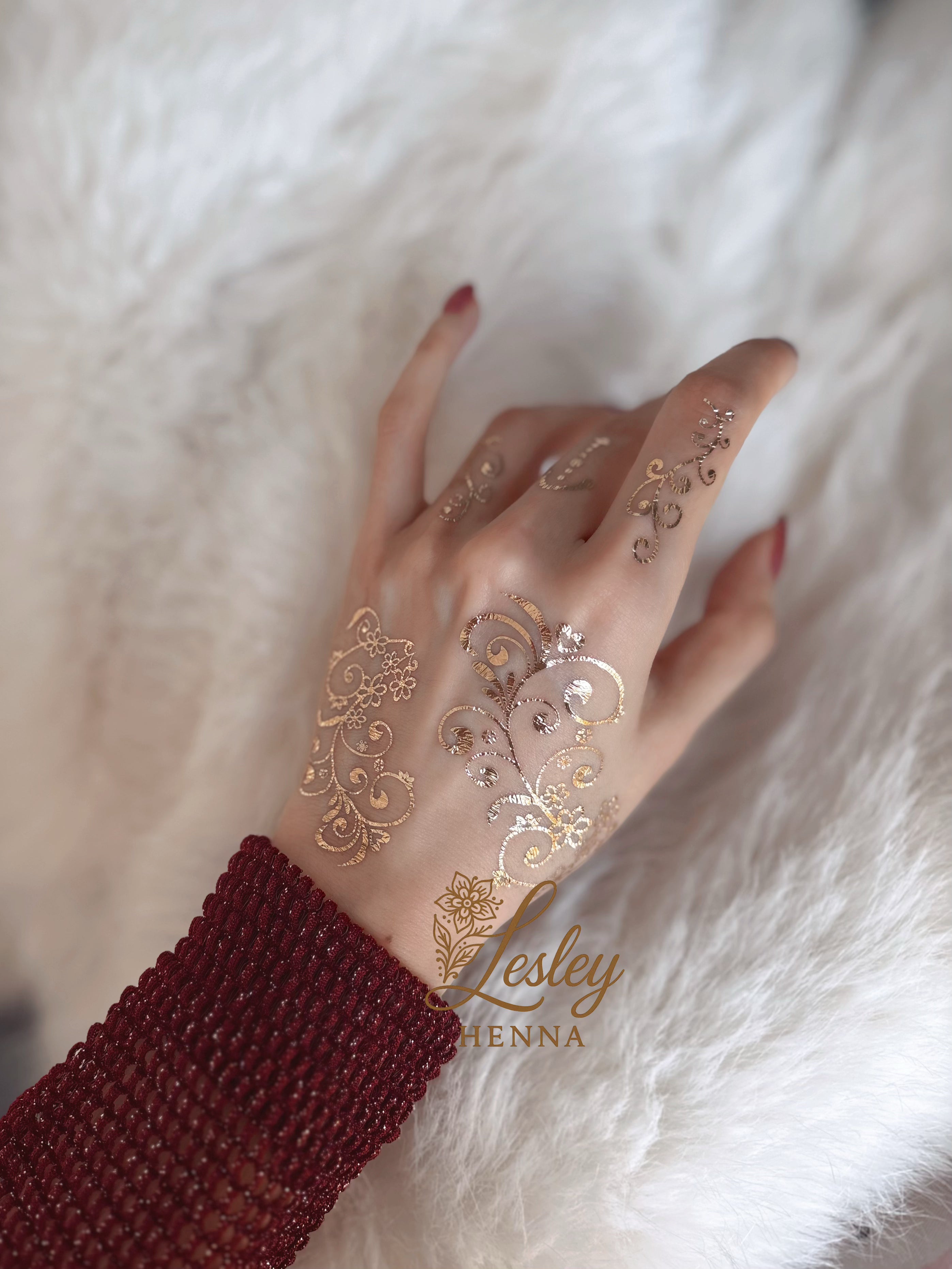 Vine Golden Henna Sticker | Elegant Temporary Tattoo