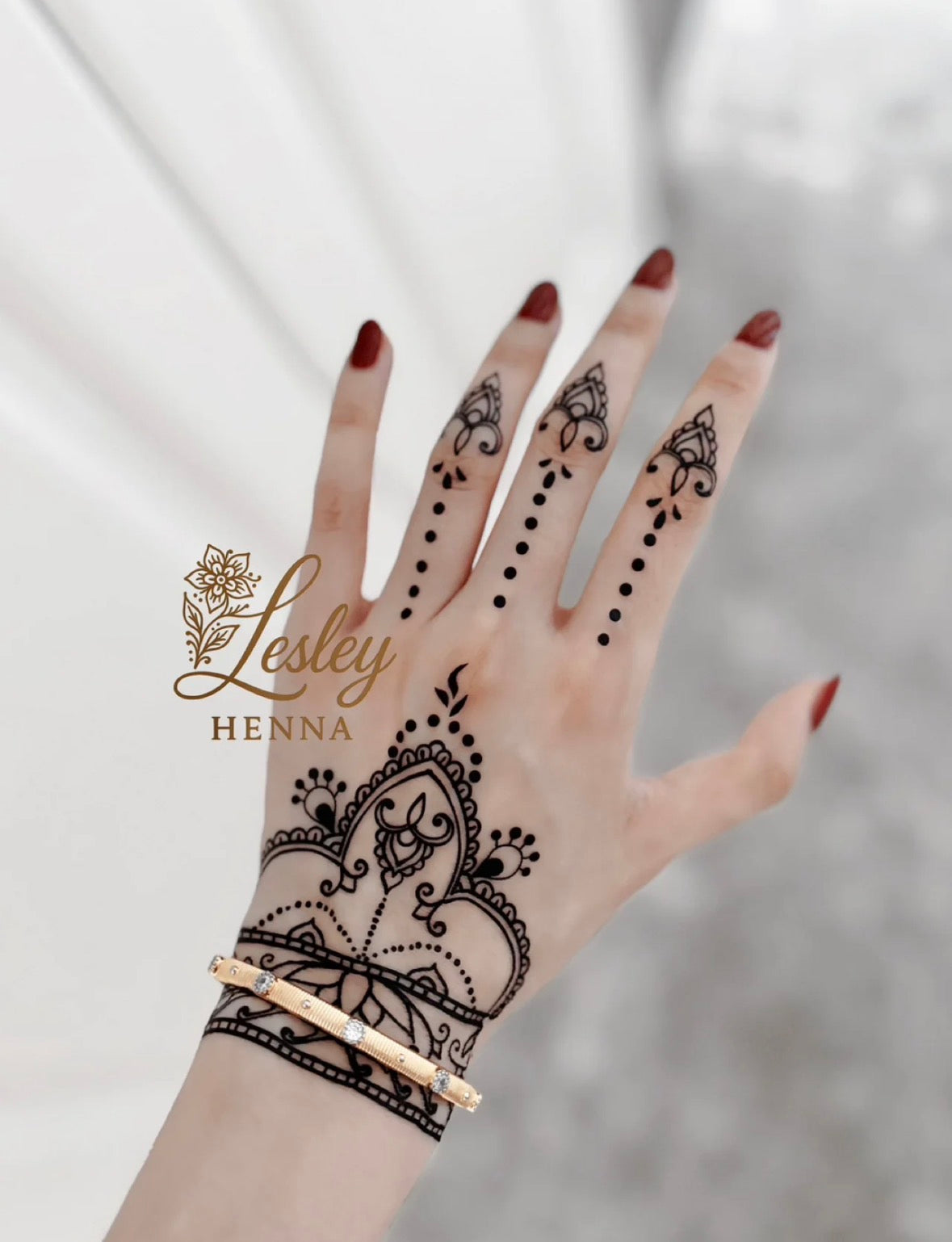 Midnight Lotus Lace Henna Sticker | Black Floral Mandala Hand Temporary Tattoo