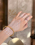 Diamond Lace Cuff White Henna Sticker Set | Geometric Mandala Hand Tattoo + Bracelet